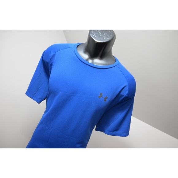 Under Armour Gym Shirt The Tech Tee HeatGear Blue Athletic Mens Size XL - Picture 4 of 10